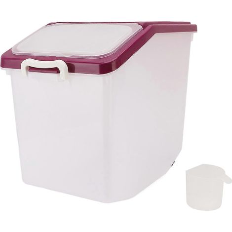 Récipient à riz transparent et hermétique en PP avec gobelet, pour les céréales et les aliments secs dans la cuisine (1/4)