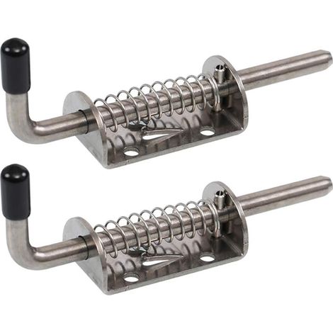 Verrou Barillet Porte Ressort - 2 Pièces Boulon Loquet Robuste en Métal pour Portes Cabanon, Serrures Plancher Garage (1/5)