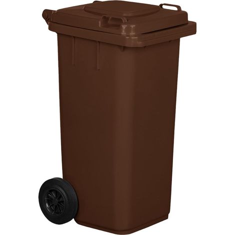 Pattumiera Bidone Portarifiuti per Raccolta Differenziata 120 Litri Colore MARRONE Colore Marrone 120 Litri