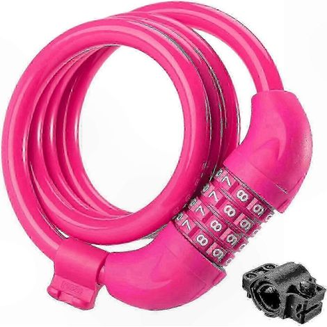 4-stelliges Zahlenschloss zum Zurücksetzen für Fahrräder und Gartenzäune – Pink (1/4)