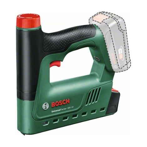 Grapadora a batería Bosch UniversalTacker 18V-14 (Modo de disparo rápido, sistema de 18 V, con 1000 grapas de alambre fino, sin batería)