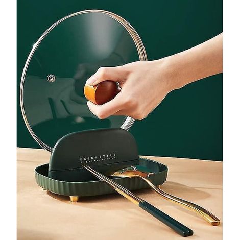 Küchenlöffelablage, Deckel-/Schöpfkellen-/Spatel-/Löffelhalter, Utensilienablage für Arbeitsplatte oder Herdplatte (1/5)