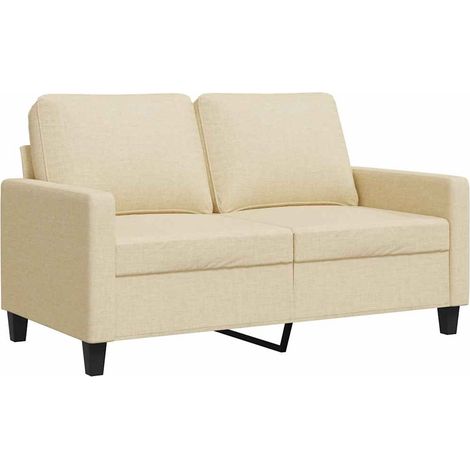 Canapé  Sofa à 2 places Crème 120 cm Tissu (1/5)