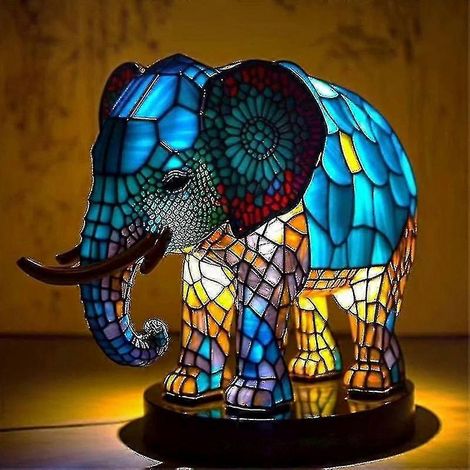 Lampe Animale en Résine Colorée pour Déco de Table, Luminaire d'Ambiance Maison (1/5)