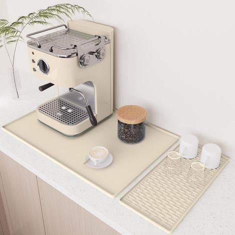 1 Tapis En Silicone 40x60 Cm Rebord Anti-éclaboussures Zone De Séchage Amovible Pour Machine À Café Et Cuisine (1/5)