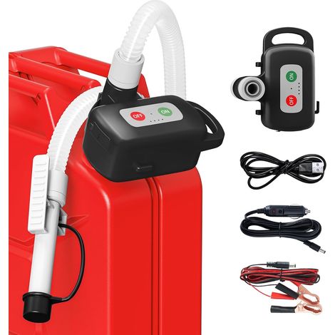Pompe de transfert de carburant avec capteur d'arrêt automatique Noire Pompe Diesel Pompe à essence à piles, Pompe de transfert de liquide rechargeable pour essence, diesel et huile (1/5)