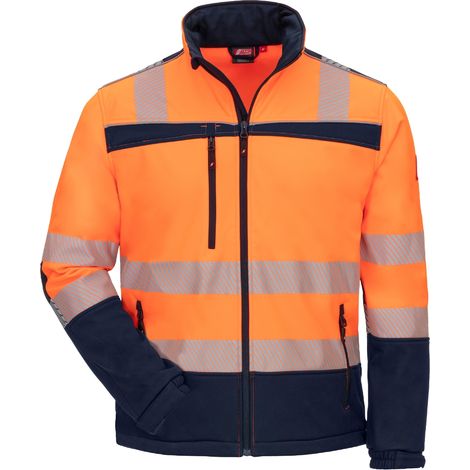 NITRAS MOTION TEX VIZ Softshell-Jacke Gr. M hi-vis orange/marine Kl. 2, 7172