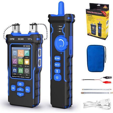 Testeur de réseau NOYAFA NF-8508, wattmètre optique, compatible avec les connecteurs RJ11 et RJ45 (1/5)