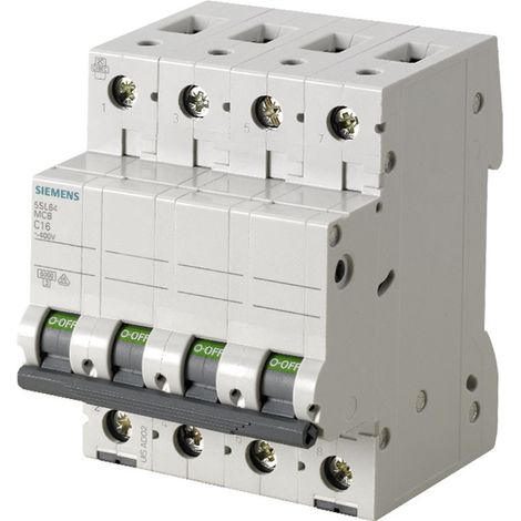 Interruttore magnetotermico Siemens 4P 6A 6kA tipo C 4 moduli 5SL64067BB (1/2)