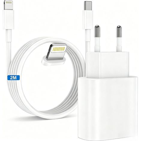 20W Chargeur Rapide iPhone pour iPhone 14/13/12/11 & 2m Câble (1/5)