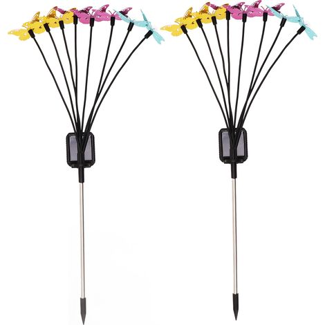 de 2 lampes solaires papillon pour jardin avec 8 papillons (1/5)