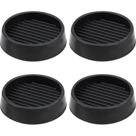 Lot de 4 pieds de meubles en caoutchouc antidérapants, butées de lit, protège-pieds de table et de chaise (5x5 cm, noir) (1/4)