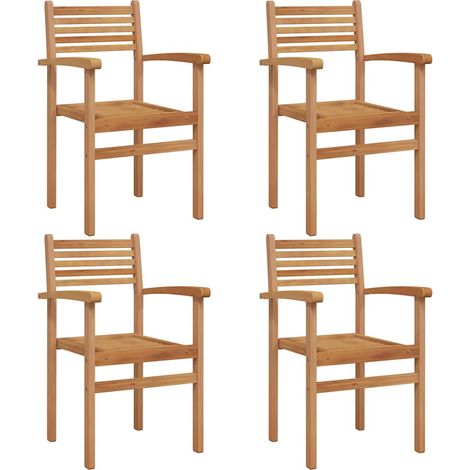 Lot de 4 Chaises empilables de jardin,Chaise d'extérieur Marron 55,5 x 55,5 x 90 cm CFW9286256 (1/5)