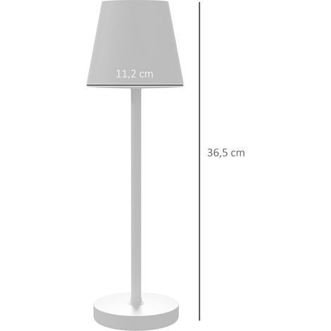 Lampe de table USB rechargeable avec 3 couleurs d'éclairage, lampe de chevet USB portable avec interrupteur tactile, métal, blanc (1/5)