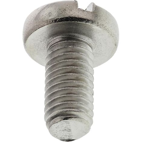 Vis à métaux RS PRO M6 à tête Cylindrique fendue en Acier Inoxydable, 12mm ( Prix pour Sachet de 100 )
