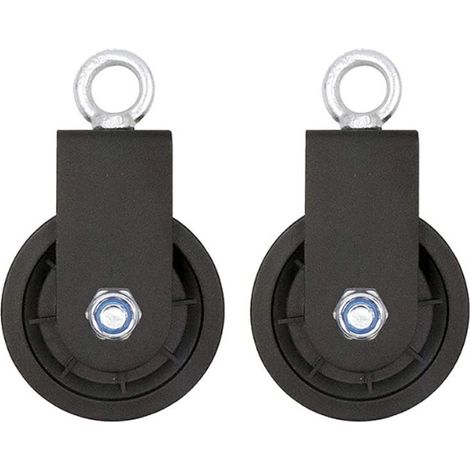 Poulie pivotante en U avec support de montage, poulie simple roue de levage pour câble métallique, accessoire de musculation, lot de 2 pièces (1/5)