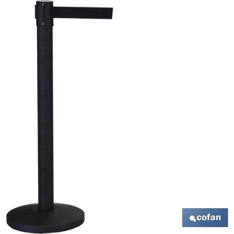 Poste Cinta Extensible Negra 2100 mm