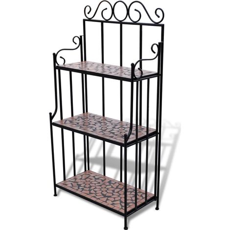 Étagère à plantes Meuble Support Plante - Couleur terre cuite Mosaïque BV298043 - BonneVie (1/4)