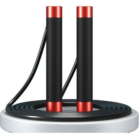 Corde à sauter lestée avec longueur réglable et roulement à billes, pour boxe, entraînement et fitness, 245 g (1/4)