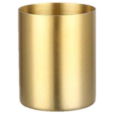 Pair Pot à stylos, organiseur de bureau, pot à stylos doré, pot à crayons, récipient pour papeterie de bureau, vases de table, pot de fleurs, porte-pinceaux de maquillage, or (1/4)