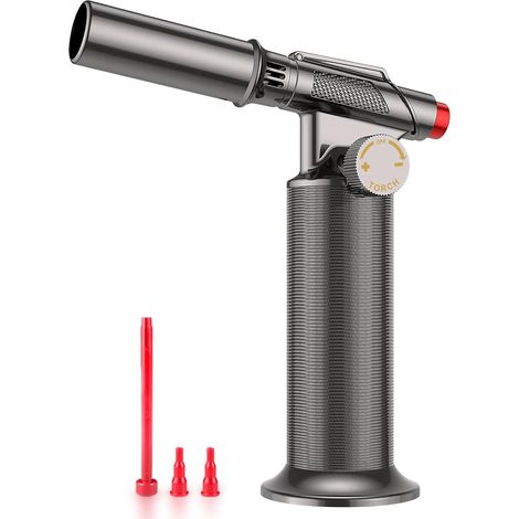 Rechargeable Metal Welding Torch for Welding, Crafts Adjustable Flame, Wind Resistant All-Metal Torch Non Slip Handle Continuous Flame, Up to 1300°C Gas Not Included (1/5)