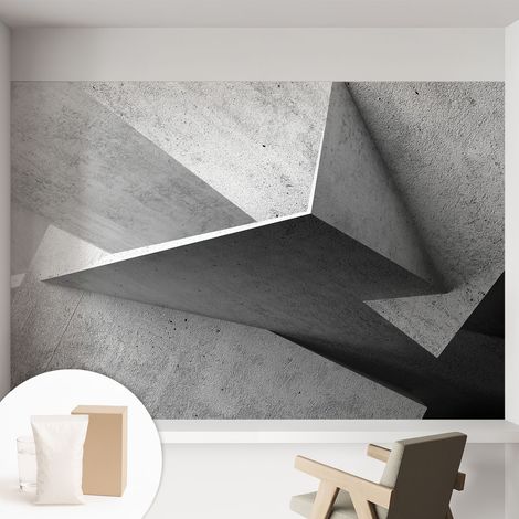Papier peint intissé décoratif pour salon chambre et cuisine Facile à poser avec colle Structures géométriques 152x104 cm (1/5)