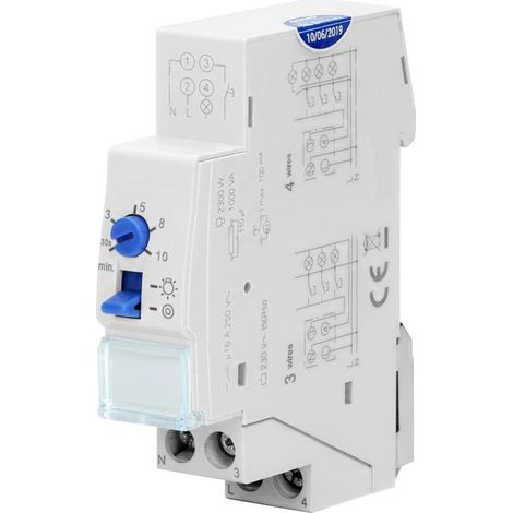 1 - Minuterie Escalier - Programmateur Électrique - Installation 3 Ou 4 Fils - Compatible LED Max 2300 W - Pour Couloir Et Hall - Blanc - 1 Module (1/5)