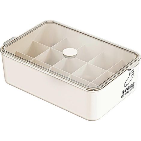 Große Aufbewahrungsbox für Unterwäsche mit Staubschutzhülle und Sockenorganizer (1/5)