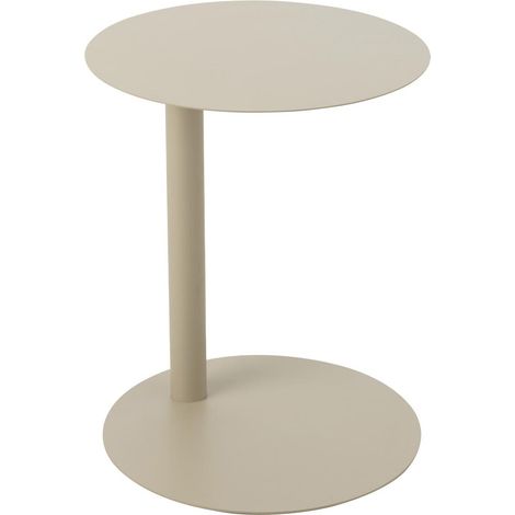 Table d'Appoint Ronde en Métal "Reva" 50cm Beige