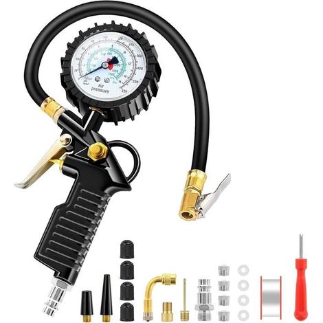 Digitales Reifendruckmessgerät, 220 PSI Multifunktions-Reifendruckmessgerät mit 20 (1/5)