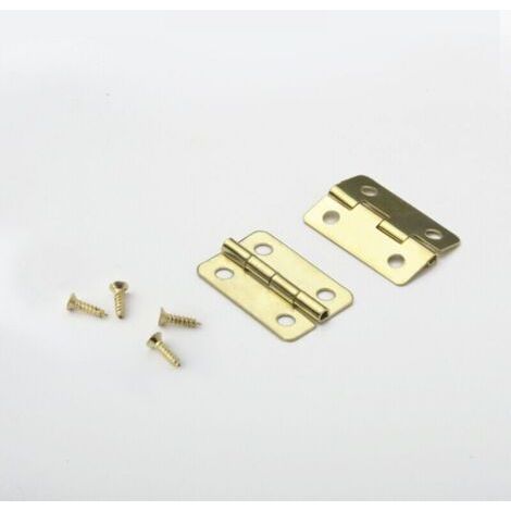 ALLIANDISor-50pcs Petits Mini Charnières 18 x 16 mm Charnière Plate Cabinet Porte Tiroir Coffre Charnière DIY Accessoires Connecteurs avec 200 Vis (1/4)