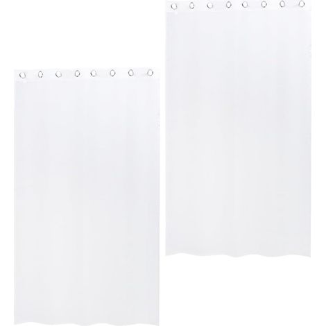 2 Stück Weiße Outdoor Vorhänge aus Polyester und