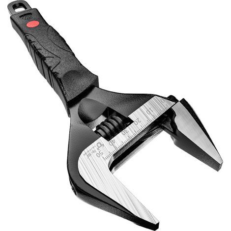 Clé à molette réglable 200mm – Mâchoires larges pour écrous et boulons – Acier Cr-V traité – Finition noire antirouille – Poignée ergonomique (1/5)