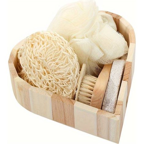 Accessoires de bain en forme de cœur, brosse de bain, boule de douche, fleurs de bain