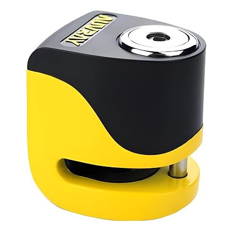 Antivol de disque pour scooter Auvray avec alarme B-lock 06 mini - jaune et noir, diamètre de la goupille 5,5 mm