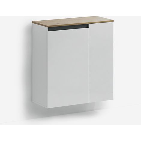 Meuble à chaussures suspendu gain de place 2 portes avec étagères Zippo (1/5)