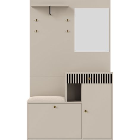GagaVestiaire entree avec miroir et siege rembourre 110x185, 5x37 cm (1/5)