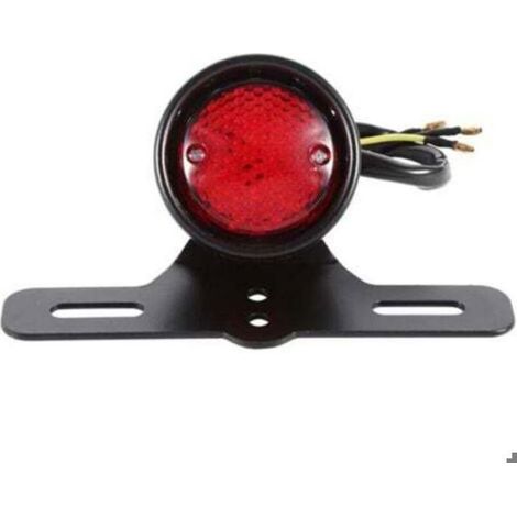 Feu Arriere Moto LED - Feu Stop Frein Arriere Rouge - Compatible Custom Bobber Chopper - Paire 12 V 10 W - Dimensions 6,8 x 17 cm (1/4)