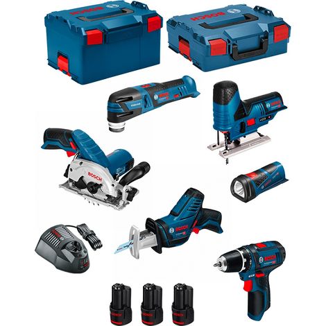BOSCH Kit 12V BMK6-28CD3 (GSR 12V-15+GKS 12V-26+GST 12V-70+GOP 12V-28+GSA 12V-14+GLI 12V-80+3 x 2,0Ah+GAL1230CV) (1/5)