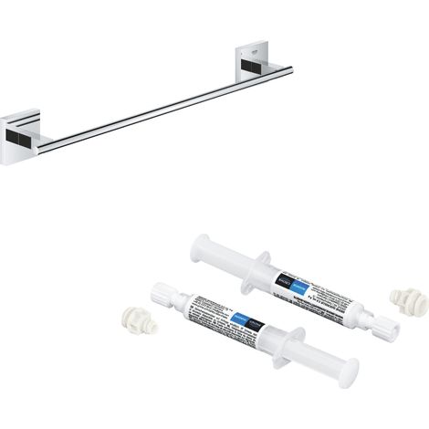 Las ventajas de Grohe Start Cube 45 cm Grohe Start Toofel Bar &43 Grohe QuickGlue A2 para acceder con dos mazos de fijación: fácil de subir Producto resistente y sólido Fijaciones ocultas Grohe a la (1/2)