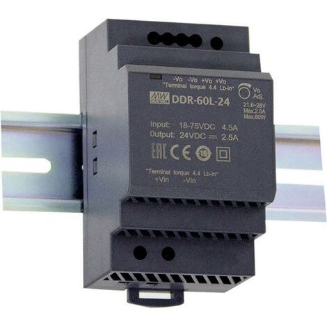 Mean Well DDR-60G-15 Convertisseur CC/CC pour rail (DIN) 15 V/DC 4 A 60 W Nbr. de sorties:1 x Contenu 1 pc(s) Q923242 (1/2)