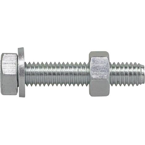 Vite metrica te m8x40 con dado e rondella zincata bianca sfusa (1/5)