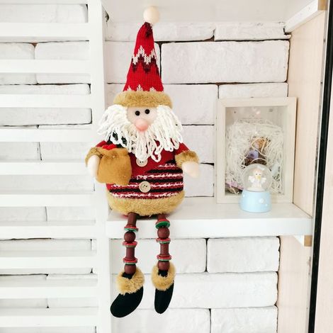 Vaisselle décorative de noël, père noël, figurines de poupées en tissu à longues jambes, jouets, cadeaux, décoration de la maison (1/3)