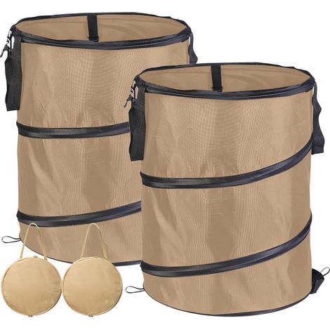 Zusammenfaltbarer Gartenabfallsack, Oxford-Gewebe, 37 l, mit Tragegriffen, robust, selbststehend, faltbar, für Camping, Wandern, Abfall, Spielzeug (1/5)