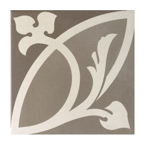 Carrelage sol / mur effet ciment motif rosace taupe 20x20 cm - CAPRICE LIBERTY TAUPE (1/5)