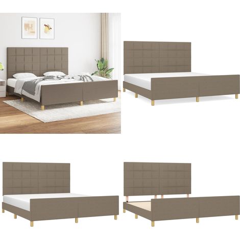 Bettgestell ohne Matratze Taupe 180x200 cm Stoff - Bettestell - Doppelbett - Boxspringbetten - Lattenrost - Holzrahmen - Home & Living