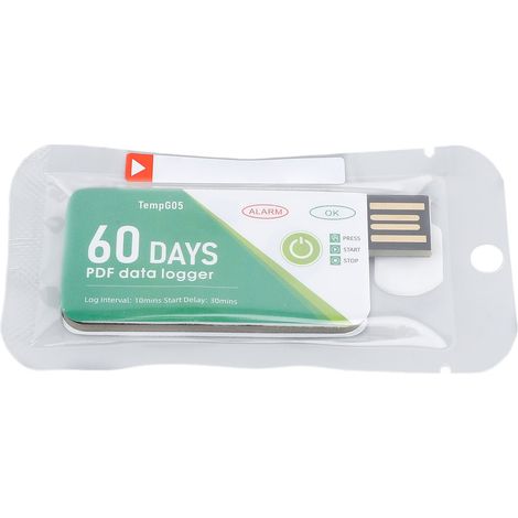 Enregistreur de température USB jetable 60 jours IP67 étanche rapport PDF automatique chaîne du froid -30°C à 60°C (1/5)