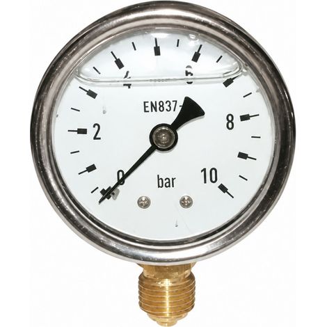Radial Glyzerin Manometer D.63 von 0 bis 10 bar