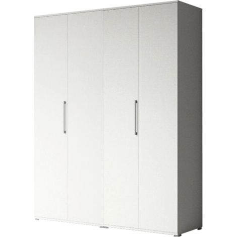 armadio 4 ante battenti bianco 160x52x207 cm