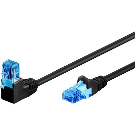 Câble Réseau Cat 6A - 5m - U/UTP PVC - Connecteur RJ45 90° - Gaming PS5 Xbox - Noir (1/3)